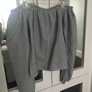 stripped off shoulder top